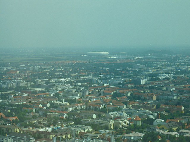 The Allianz Arena in the distance