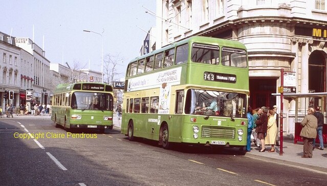 Southdown Leyland National and Bristol VRT at Portsmouth in 1988
