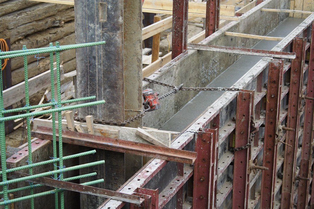 Bulkhead, The contractor has begun to pour the concrete all…