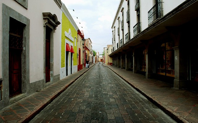 Perspectiva de una calle en Querétaro
