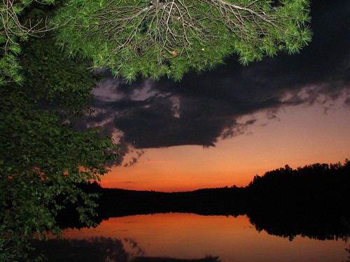 camping trees sunset camp lake water clouds reflections pines canoeing robinsonlake onlythebestare