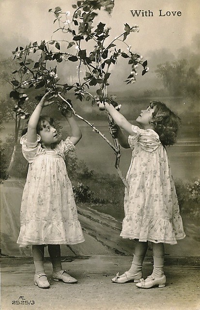Vintage Postcard ~ Sweet little Girls