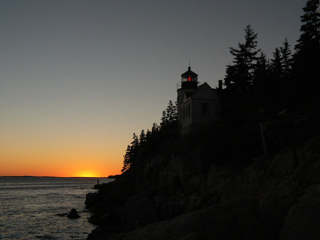 Bass Harbor Lighthouse at dusk