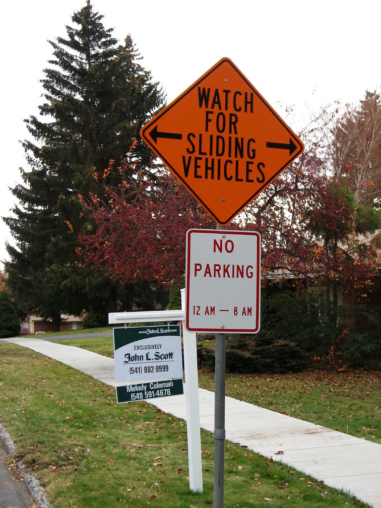 Watch for Sliding Vehicles? | I've never seen a sign like th… | Flickr