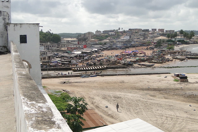 View over Seashore and Town from St. George's Castle - Elmina - Ghana