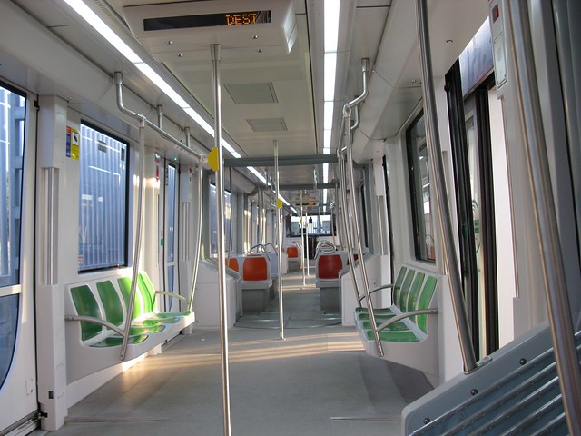 Tren de Metro de Sevilla - Seville Metro train - interior view, 2010