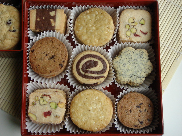Assorted Christmas Cookies in Japanese Multi-Tiered Box