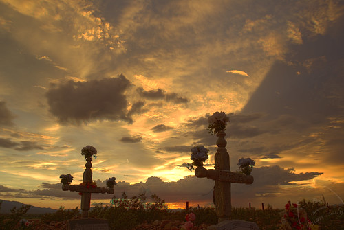 flowers sunset usa cemetery night clouds landscape al cross sundown dusk az hdr photoshopcs2 gravesite safford sonyalpha ©æ aplusphoto saffordaz minoltaaf20 ahlston