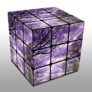 Purple Sunset Sky Cube