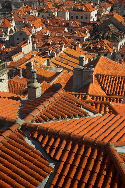 Croatia - Dubrovnik - Tiled roofs from the city walls