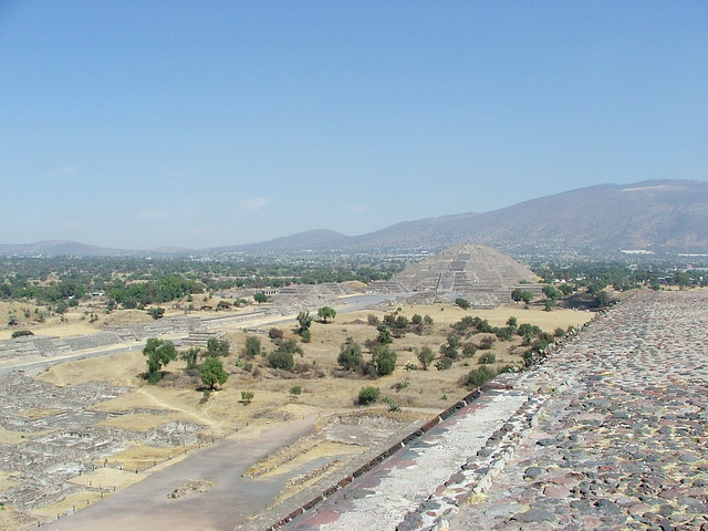 Teotihuacan, the Pyramid of the Moon from the top of the Pyramyd of the Sun