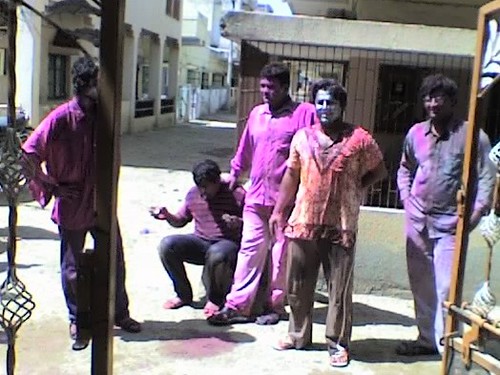 Relaxing after attack in Holi