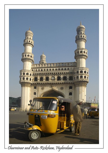 Charminar and Auto Rickshaw