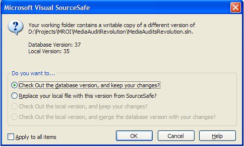 SourceSafe update options | Database version versus local ve… | Flickr