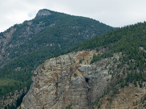 Nickel Plate Mountain by Saomik, The intriguing hole in the cliff face is apparently a natural formation, not part of the mining oper