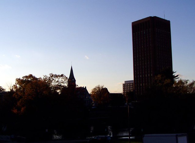 Center of campus, End of the day