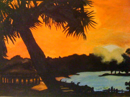 sunset watercolor