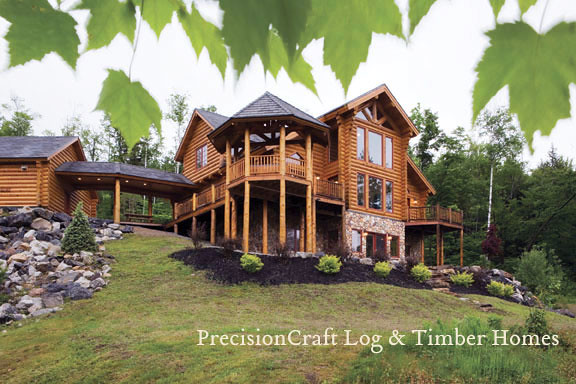 Milled Log Home in Maine | McKinley Log Home Floor Plan by PrecisionCraft