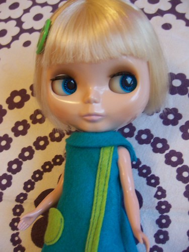 Petunia in attempted mod felt dress | by melody_gwen25