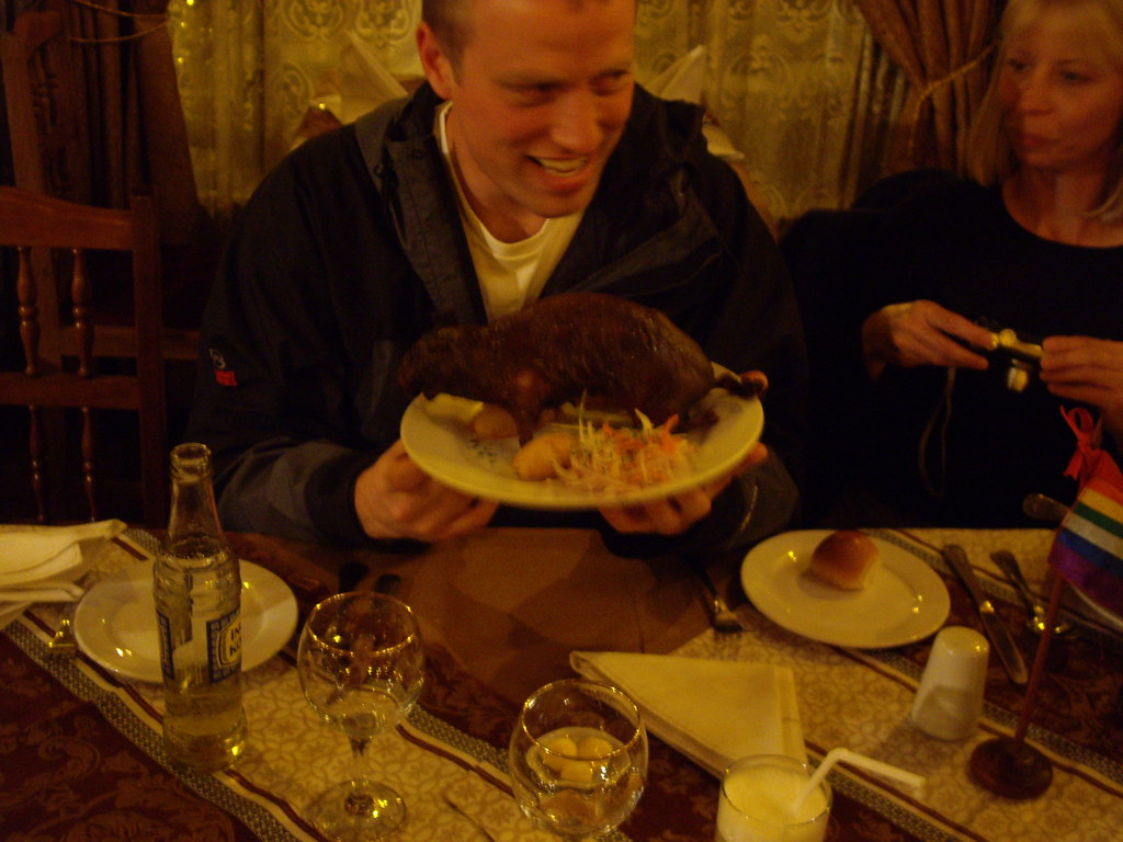 Ted Rigby Peru, Cusco | Ted Rigby eating cuy (pet guinea pig) The teet… | Flickr