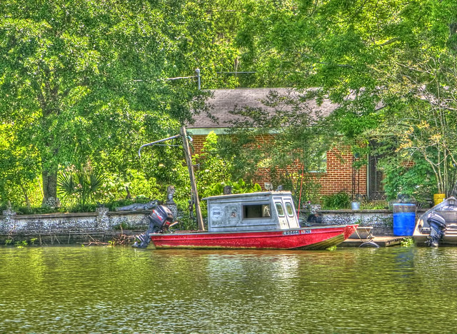 Red Boat on 4 mile Bayou, Morgan City Louisana
