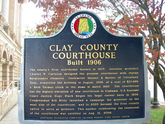 Clay County Court House Historic Marker