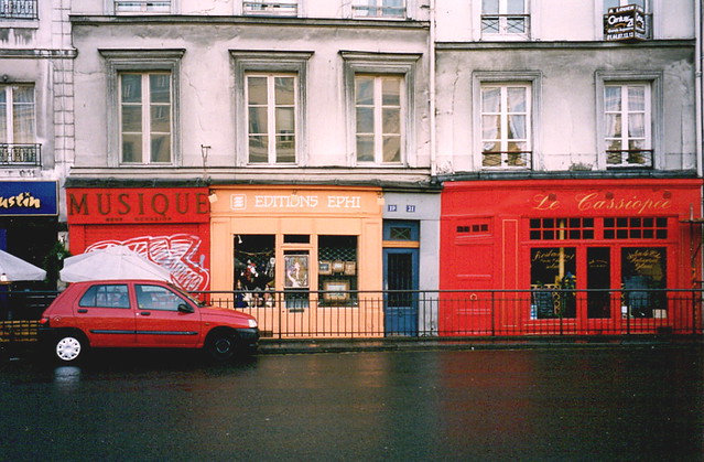 Renault on a Wet Paris Street in April
