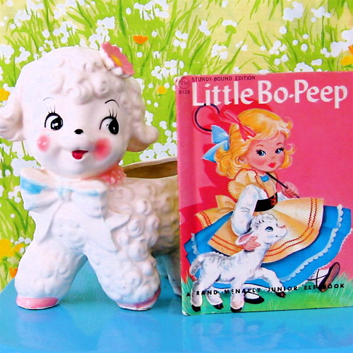 Vintage Lamb Planter & Little Bo Peep