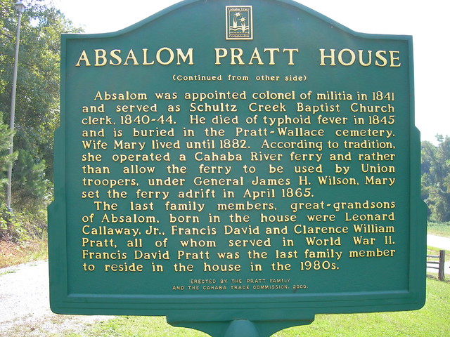 Absalom Pratt House Historic Marker