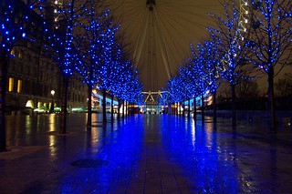 The London Eye | Reflection of blue lights near the London E… | mob mob ...