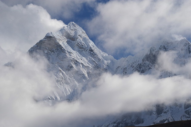 Ama Dablam out of clouds