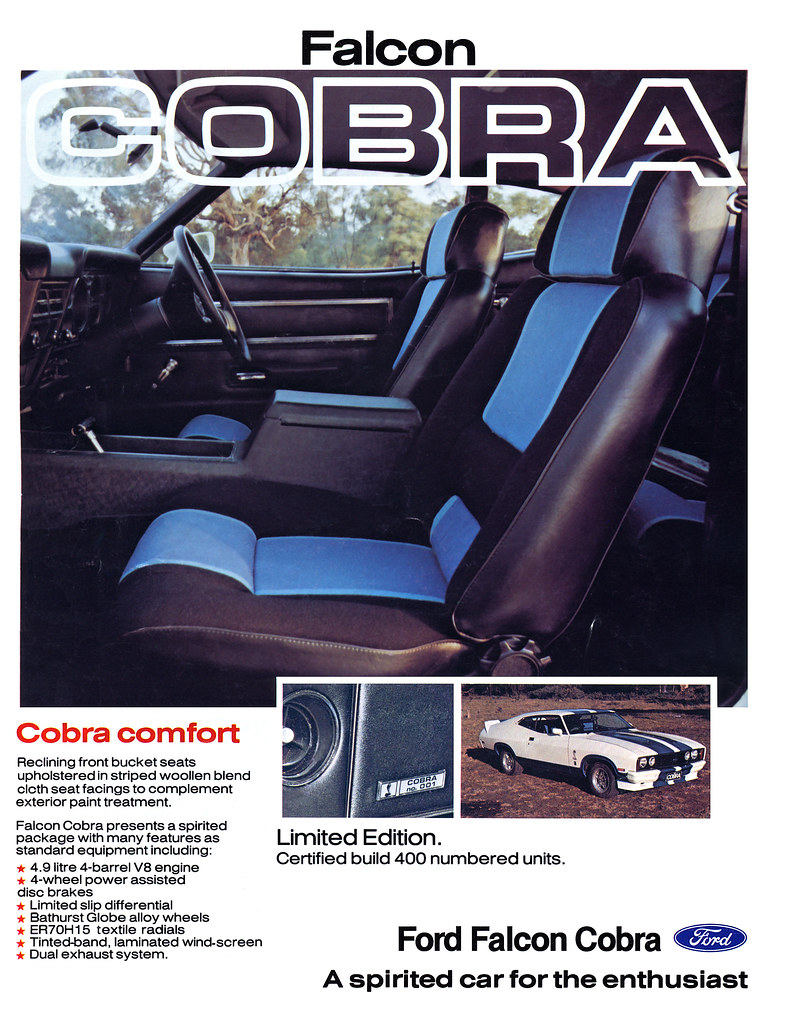 1978 XC FORD COBRA 5.8 FALCON A3 POSTER AD SALES BROCHURE ADVERTISEMENT ADVERT 