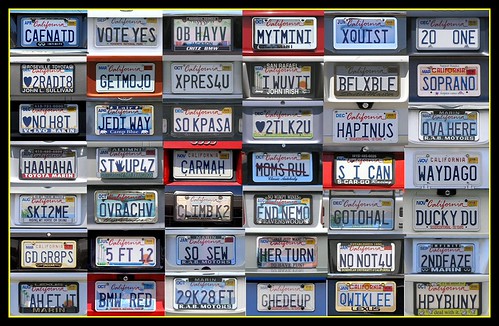 Vanity Plates | Personalized California license plates. Be s… | Flickr