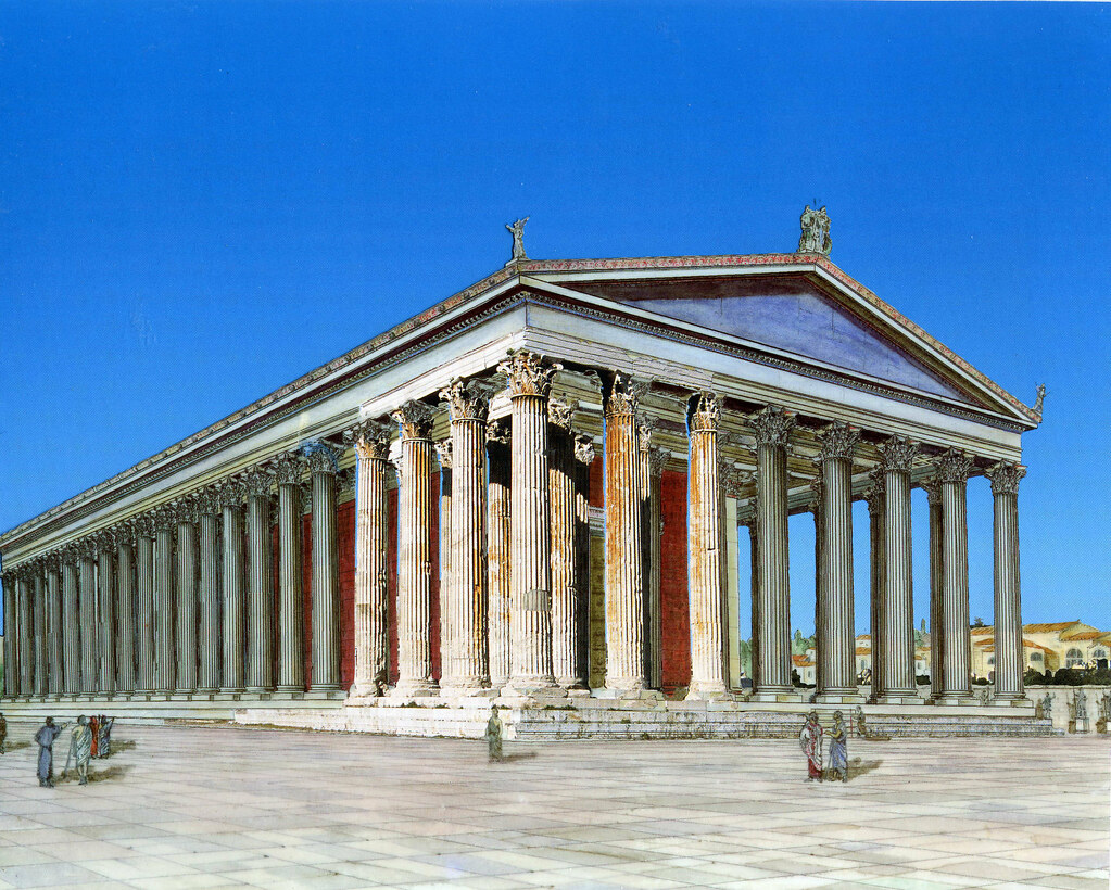 Grecia Atenas Templo de Zeus Olimpico dibujo reproduccion | Flickr