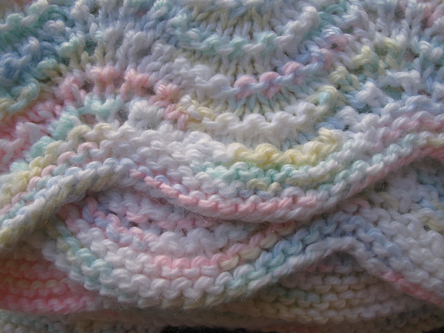 Lullaby Lass Hand-Knitted Ripple Baby Blanket / Afghan