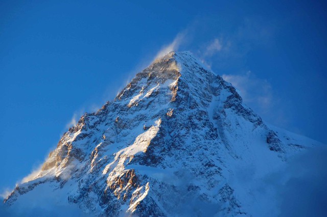 A glimpse of K2 at Sunset
