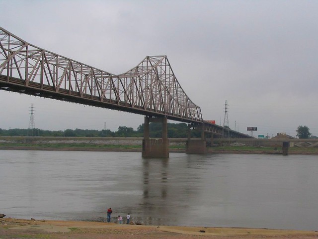 Martin Luther King Bridge Crossing Mississippi River, St. Louis, Missouri