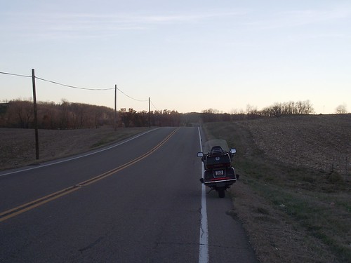motorcycle parked roadside goldwing