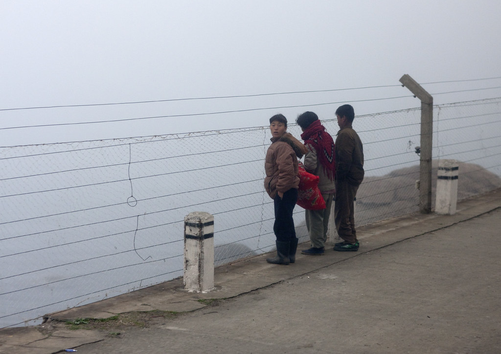 Barb wires along the coast - North Korea