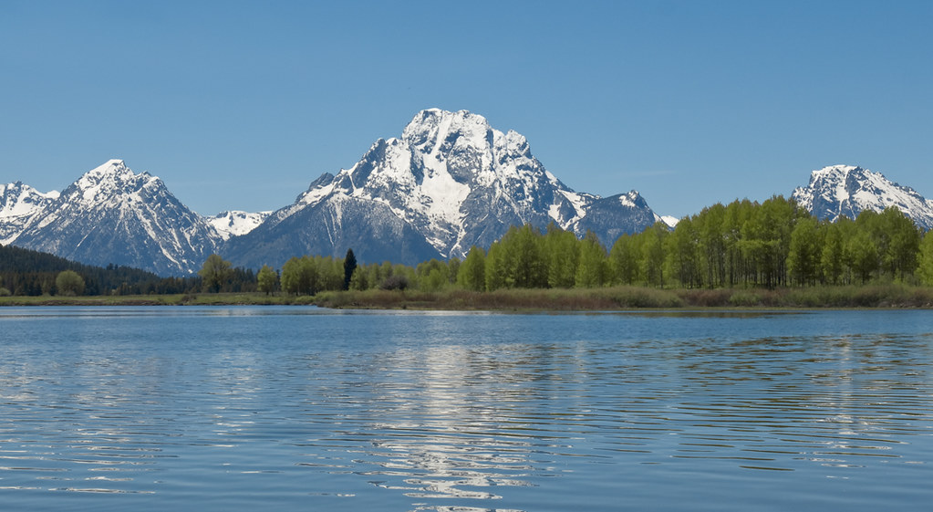Mount Moran from Oxbow Bend - elevation 12,605 ft (3842 m)… | Flickr