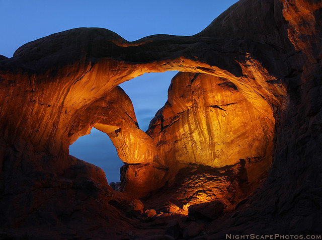Double Arch - night time exposure - Arches National Park