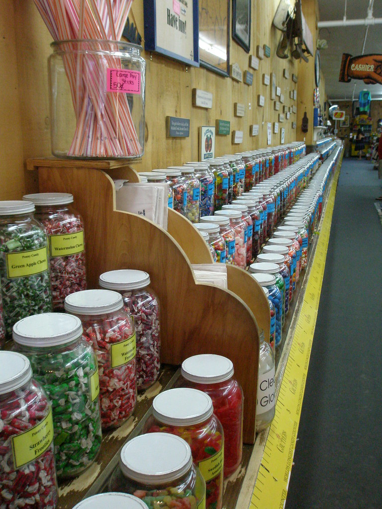 The candy counter at Chutter's in Littleton, New Hampshire