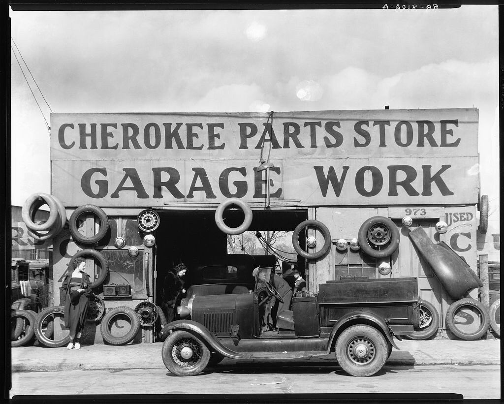 No Known Restrictions: Auto parts shop. Atlanta, Georgia (Source: Library of Congress)
