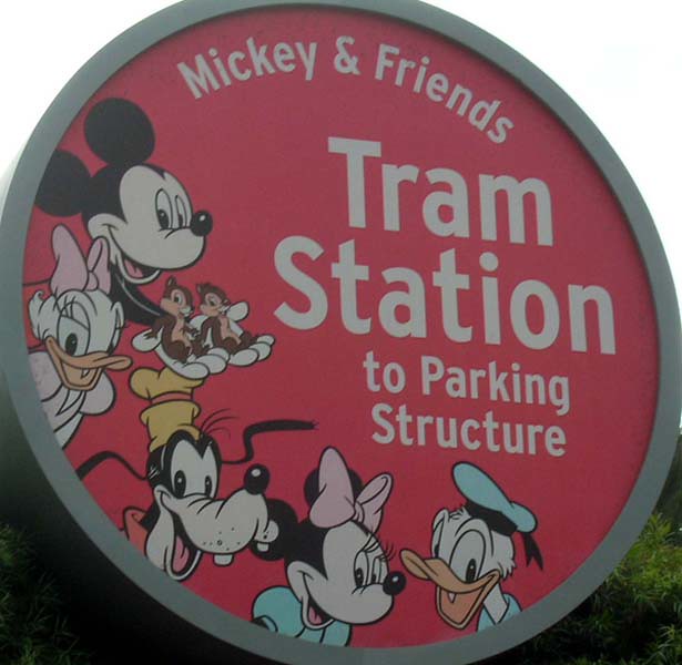 Mickey & Friends Tram Station Sign