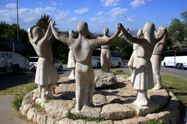 Dancers Holding Hands - Monument to The Sardana - Montjuic - Barcelona - Spain
