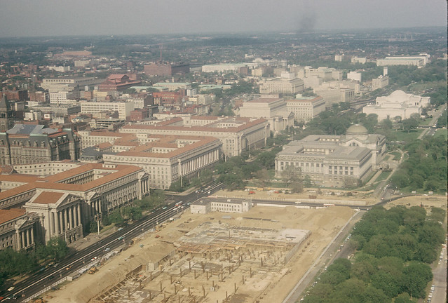 Federal Triangle from top of Washington Monument, 1960