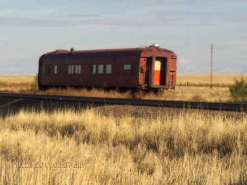 Closeup by kflynncolo, An old railcar sits on a siding near the point where the Kansas Pacific transcontinental link was co