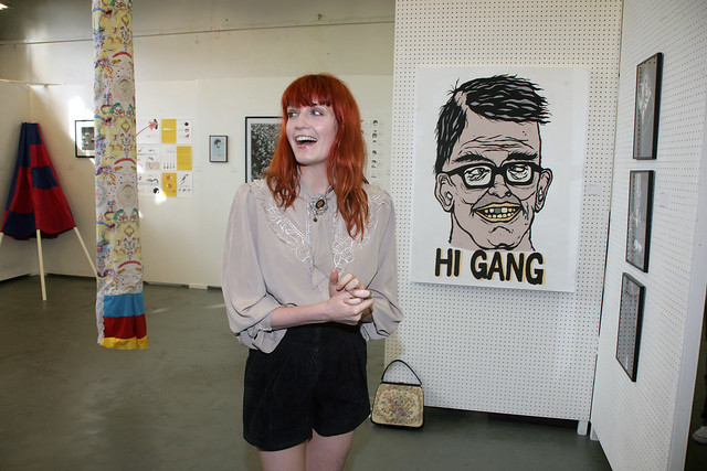 Florence Welch surprise appearance at Camberwell summer degree show opening
