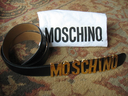 Moschino Belt | -Black leather with gold tone letters -Made … | Flickr