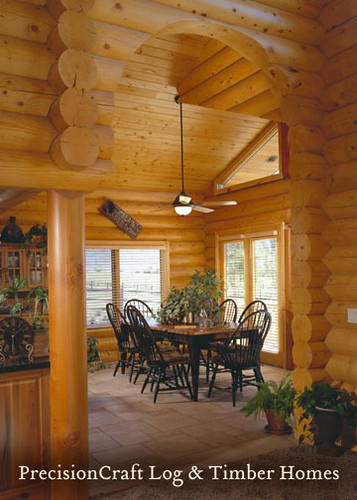 Utah Log Home Dining Room | by PrecisionCraft Log Homes & Timber Homes